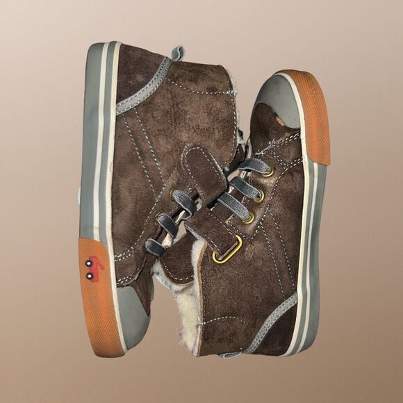 Toddler See Kai Run Devon Genuine Shearling Lined Sneaker Brown Size 12 - Picture 8 of 9